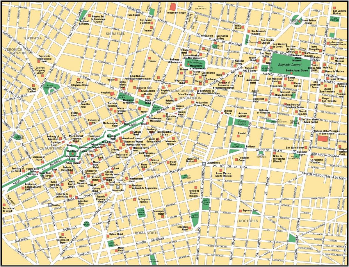 kart Meksika baxımından şəhərin maraq
