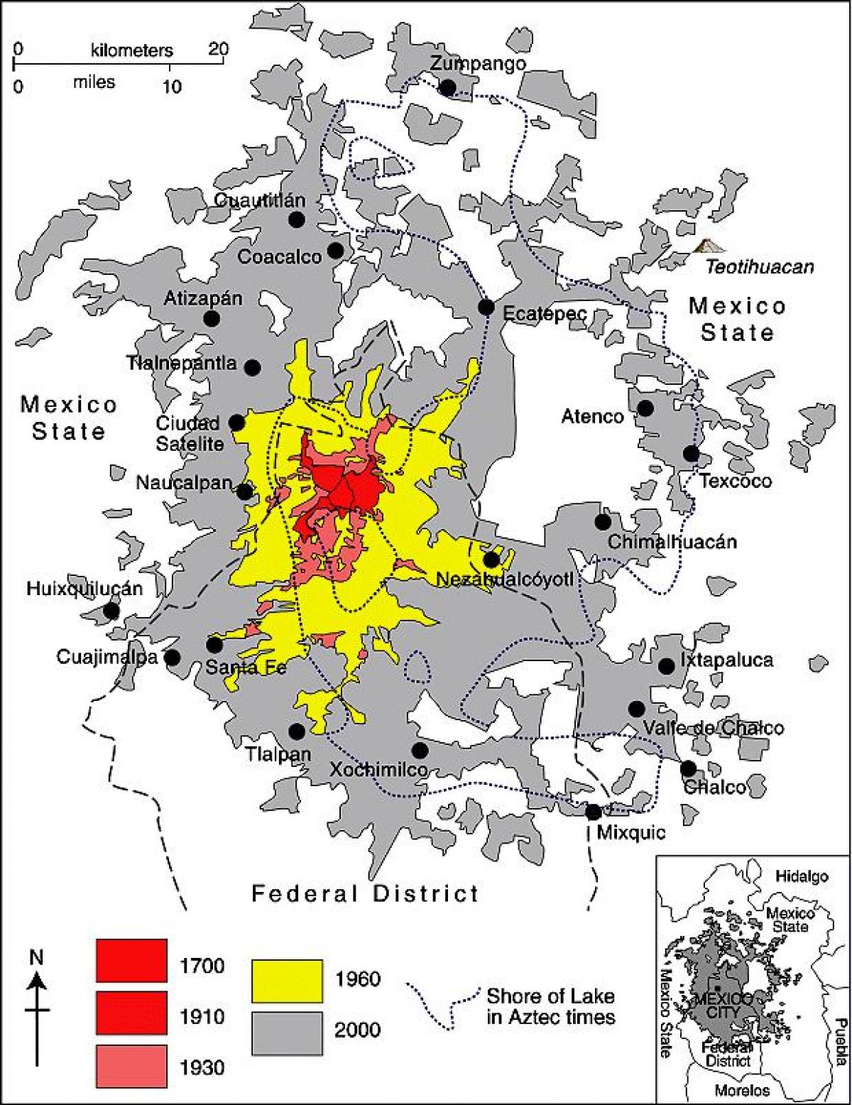 kart Meksika şəhər rayonu