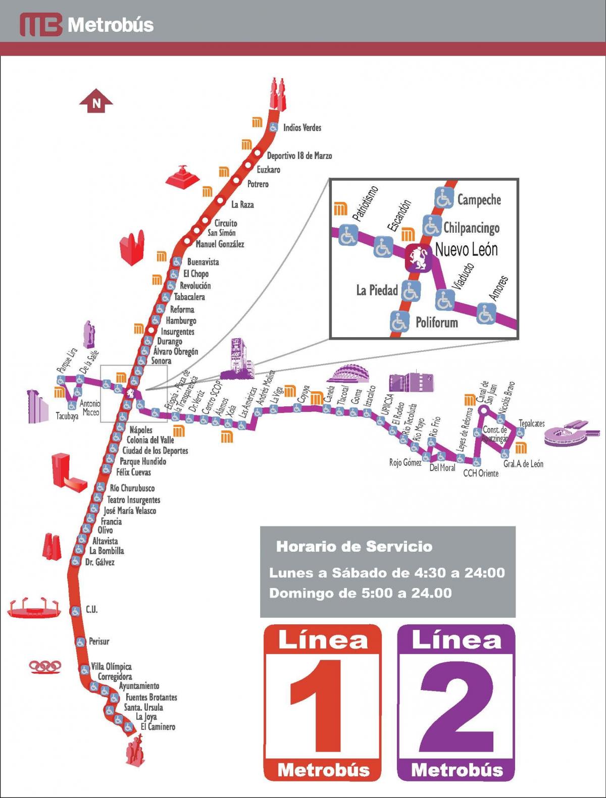 kart метробуса Mexikoda 