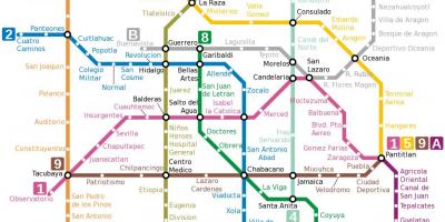 Meksika metro ДФ xəritə